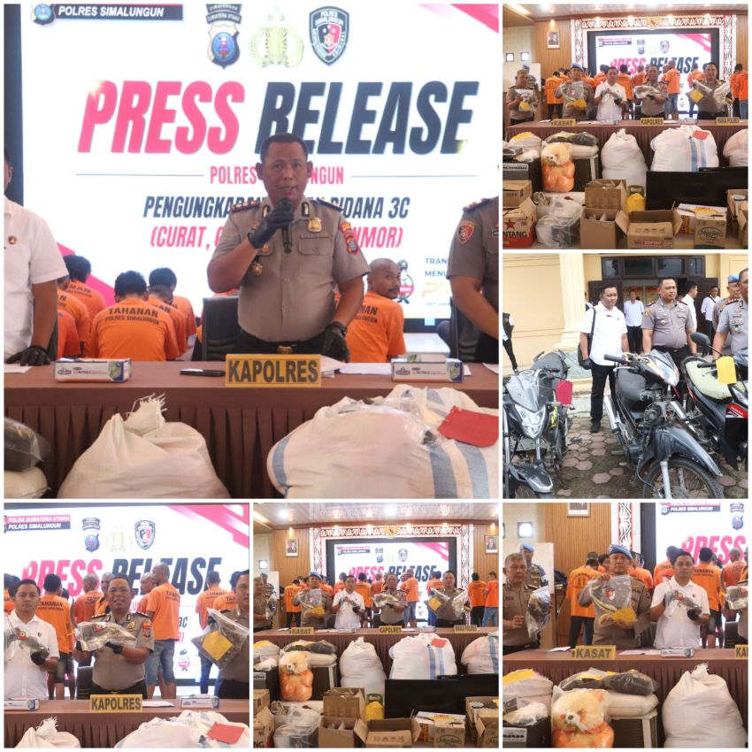 Polres Simalungun Ringkus 69 Tersangka Kejahatan 3C dan Bongkar Perdagangan Satwa Dilindungi