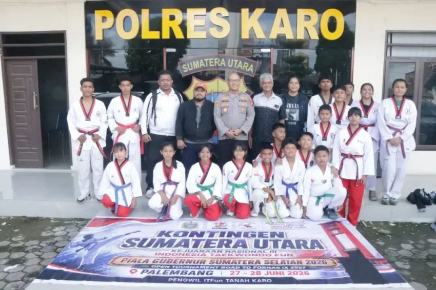 Kapolres Karo Dukung Atlet Taekwondo Berlaga di Kejuaraan Nasional di Palembang