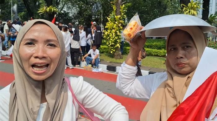 Emak-emak Pendukung MBG Ini Cair Juga, Ngaku Dibayar Rp100 Ribu dan Dapat Wajan