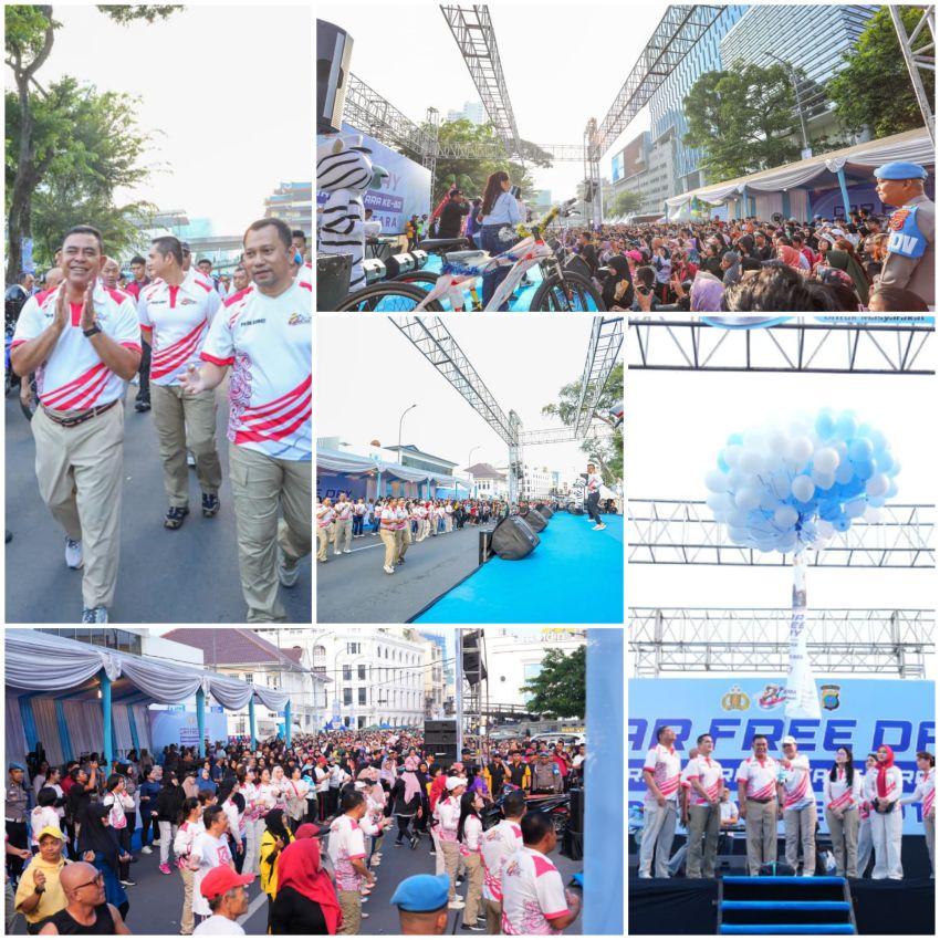 Polda Sumut Sulap Car Free Day Jadi Pesta Rakyat HUT Bhayangkara ke-80, Ribuan Warga Padati Lapangan Merdeka