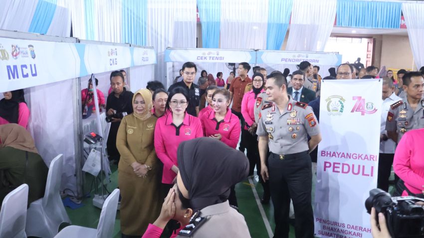 Kapolres Langkat Dukung Sukses Bakti Kesehatan Polda Sumut, Ribuan Masyarakat Antusias Ikuti Pelayanan Gratis