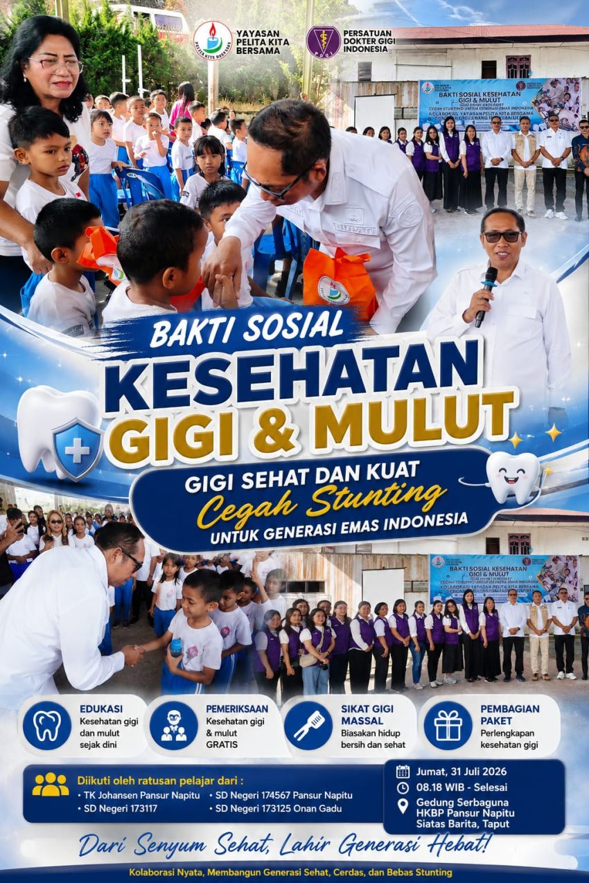 Ratusan Pelajar Serbu Baksos Kesehatan Gigi Gratis, PDGI dan Yayasan Pelita Kita Bersama Gaungkan Gerakan Cegah Stunting