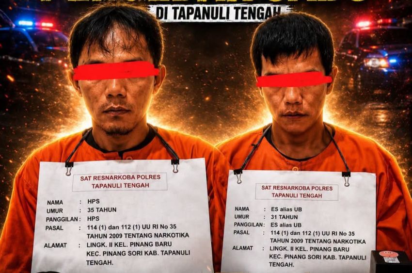 2 Terduga Pengedar Sabu di Tapanuli Tengah 'Gol', Belasan Gram Barang Bukti Disita