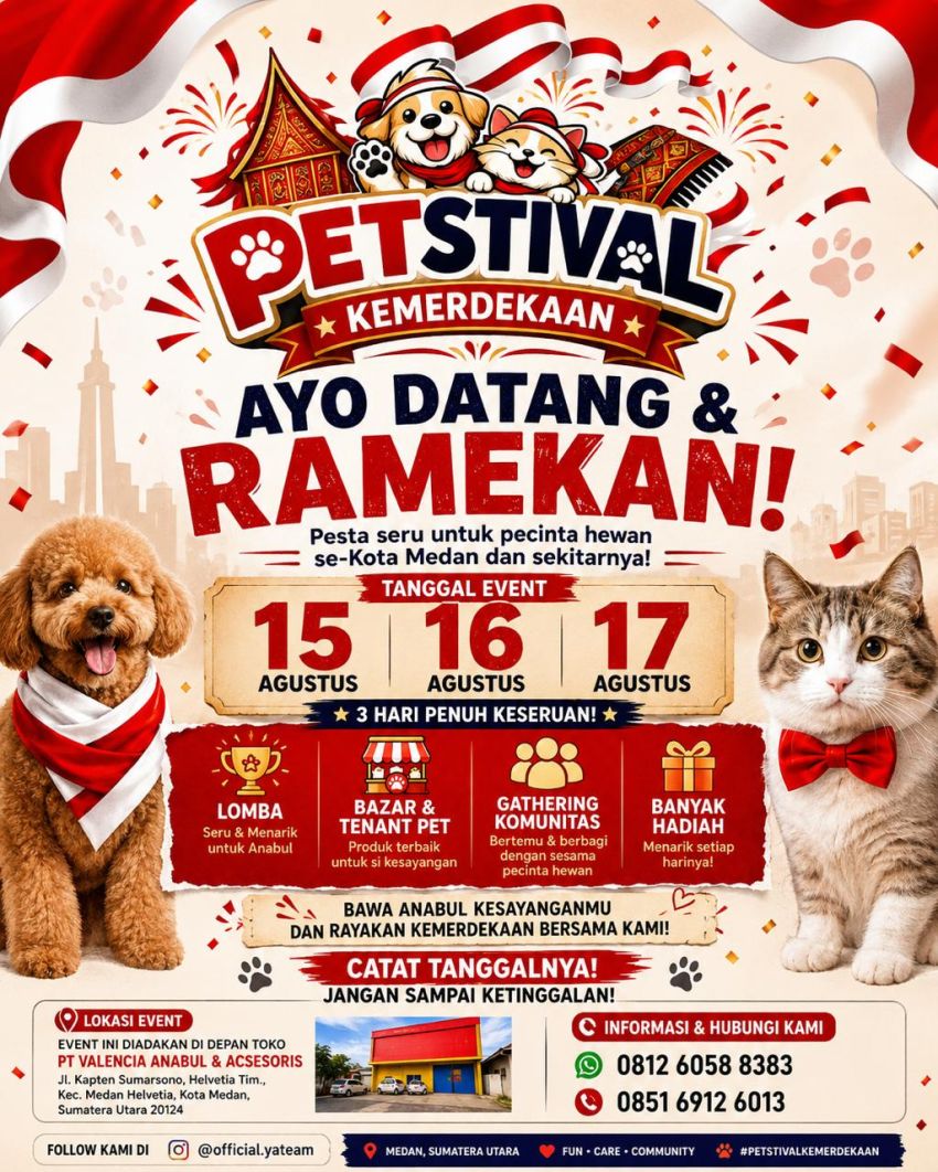Pertama di Medan, Petstival Kemerdekaan Bersama Binatang Kesayangan