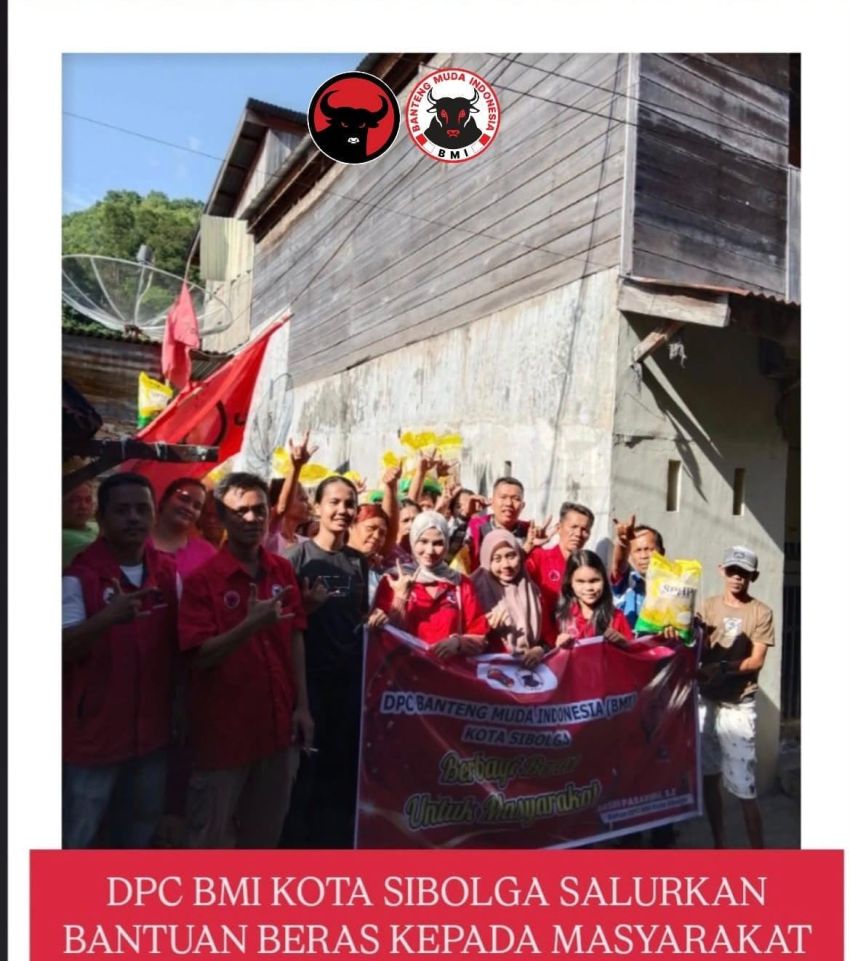 DPC BMI Kota Sibolga Salurkan Bantuan Beras kepada Masyarakat Kampung Kelapa