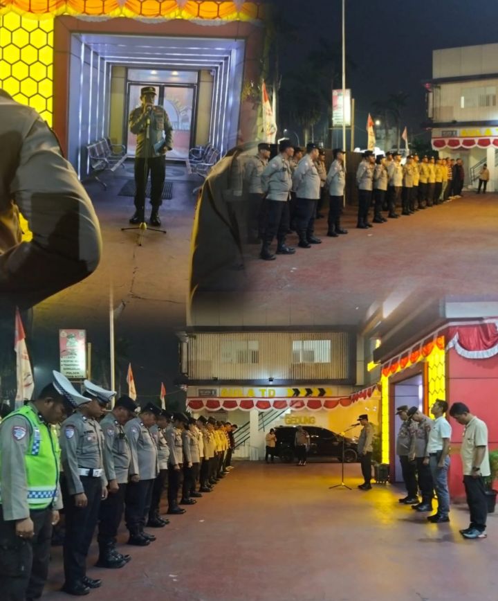 Kapolsek Medan Kota AKP Feriawan Pimpin Apel Malam Siaga 1
