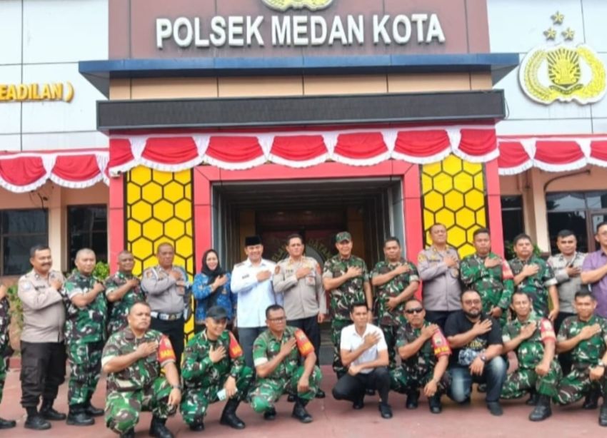 Datangi Mapolsek Medan Kota, Danramil 04/MK, Danramil 05/MB dan Camat Medan Kota Ucapkan Selamat Hari Bhayangkara ke-80