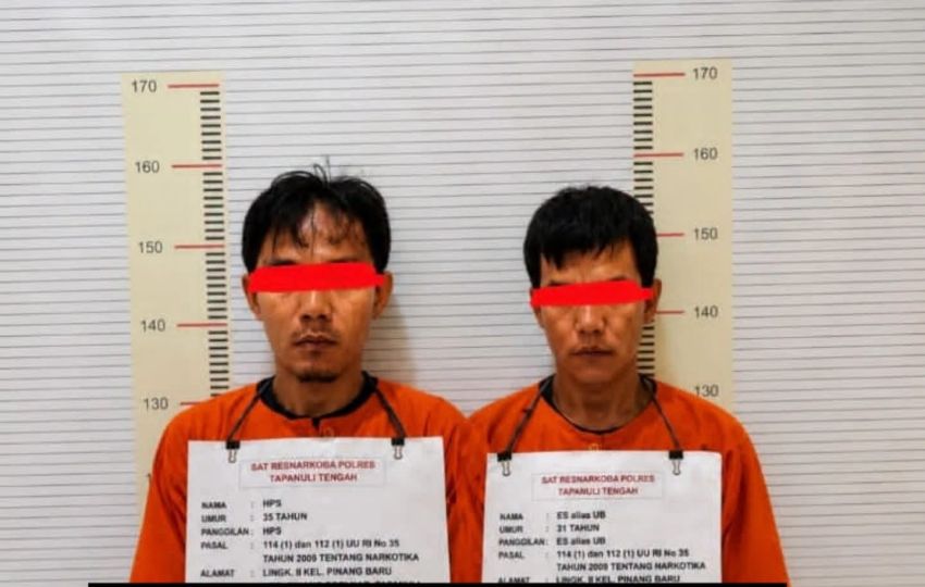 Polres Tapanuli Tengah Ciduk 2 Pengedar Sabu, Barbut 9,45 Gram