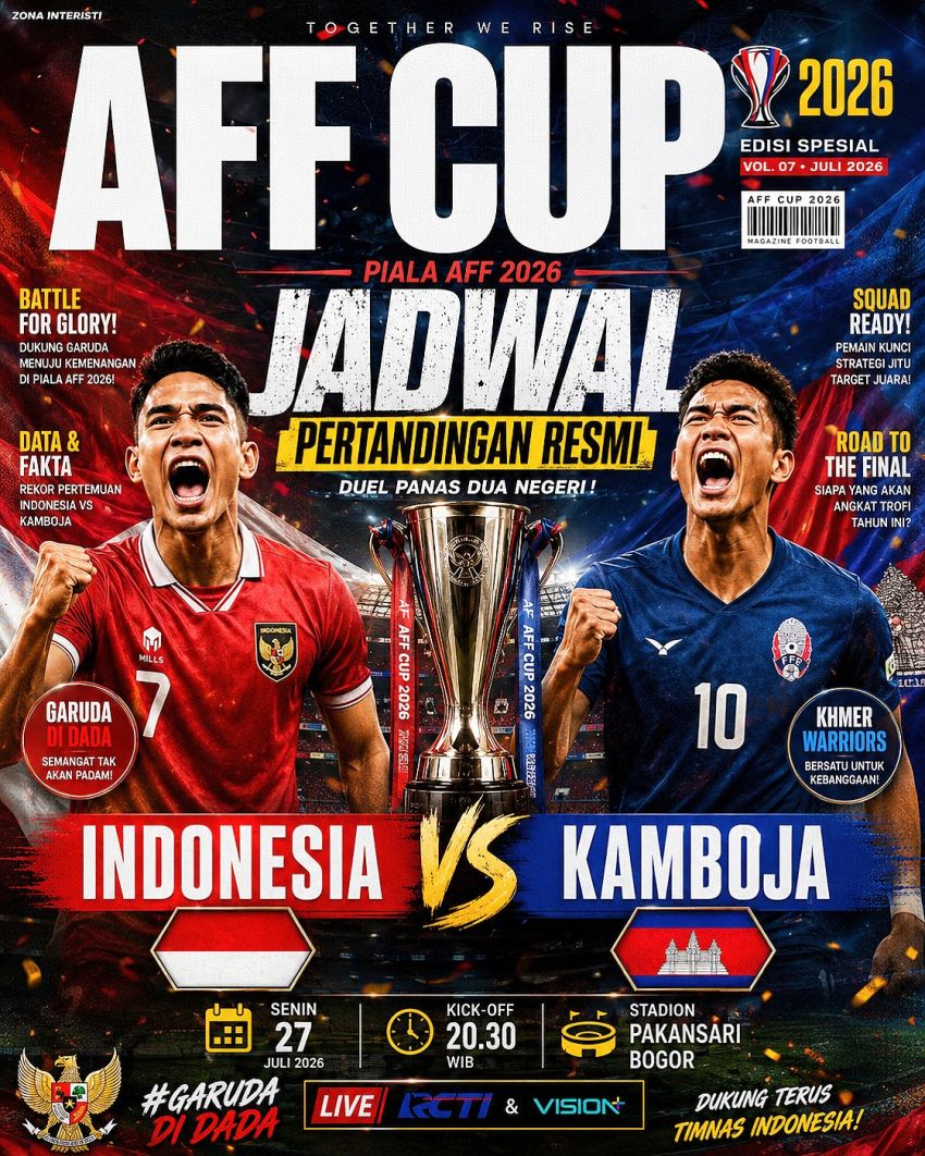 Malam Ini Piala AFF 2026: Indonesia vs Kamboja, Ayo Garuda Gaspol!