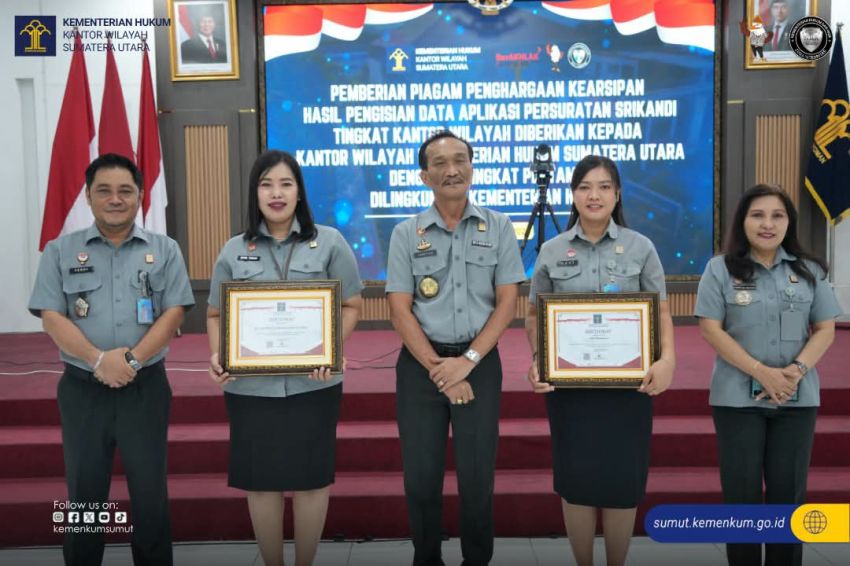 Di Kanwil Kemenkum Sumut, Devi Simamora Raih Penghargaan Arsiparis Terbaik