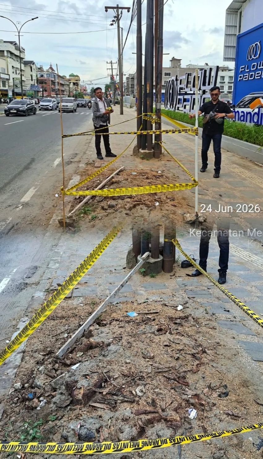 Wow! Penebangan Pohon di Depan Flow Padel Ilegal, Kadis DLH Medan Tak Kunjung Panggil Pengusaha