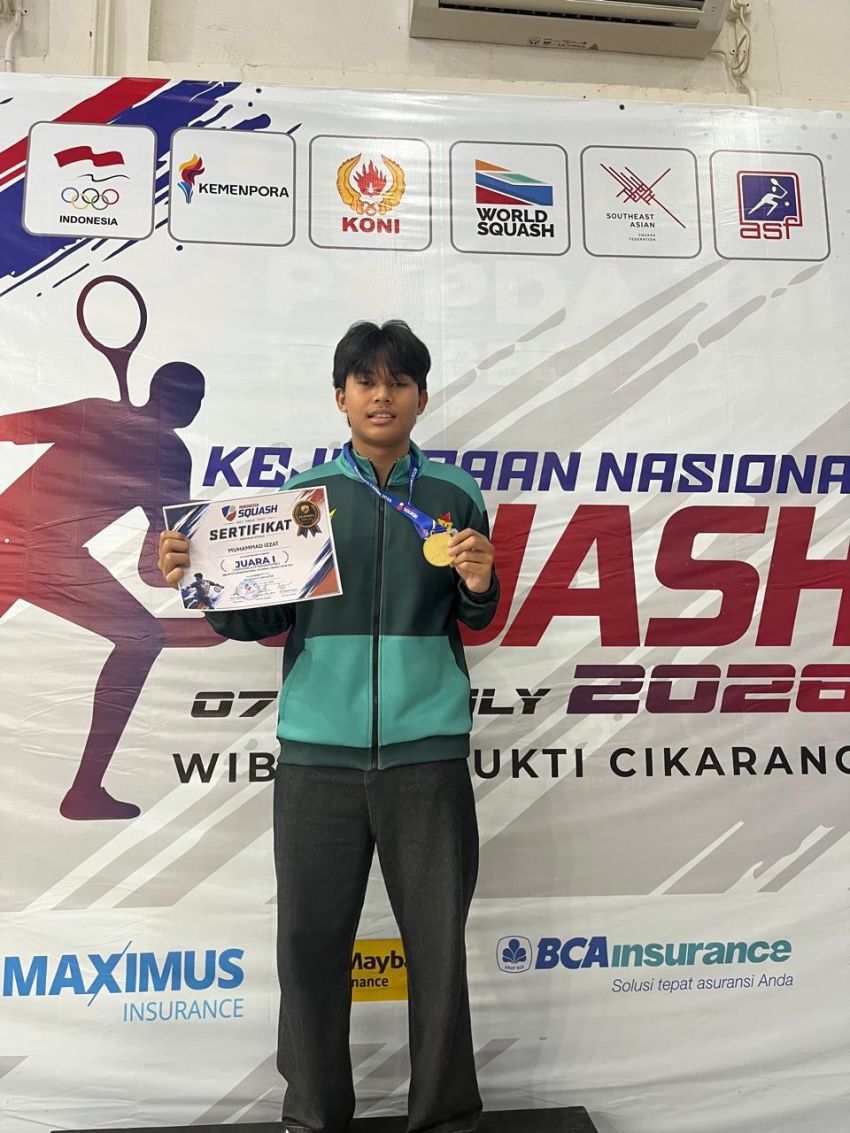 Mahasiswa FIKK UNIMED Muhammad Izzat Raih Juara 1 Kejurnas Squash 2026