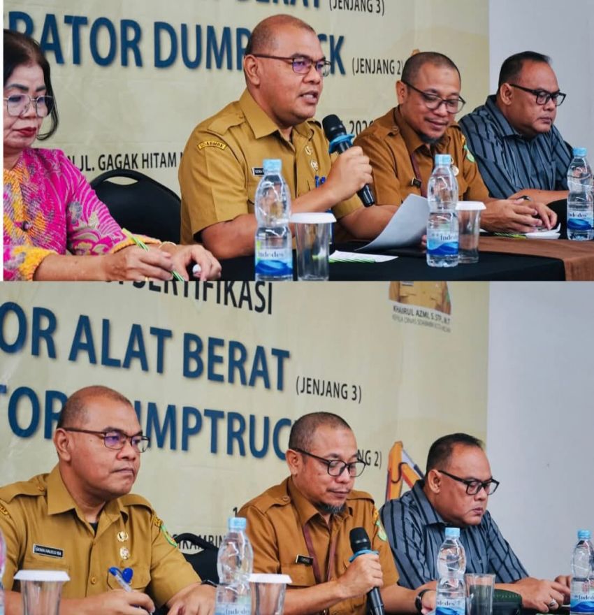Dinas SDABMBK Kota Medan Diwakili Gema Halelu Isa, Membuka Pembekalan Dan Uji Sertifikasi Operator Alat Berat