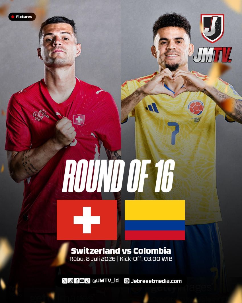 Dini Hari Nanti: Swiss vs Kolombia, Underdog Rebutan Tiket Terakhir Perempat Final