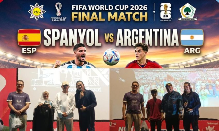 AMPI Binjai dan Anggota DPRD Sumut Gelar Nobar Pildun Spanyol - Argentina