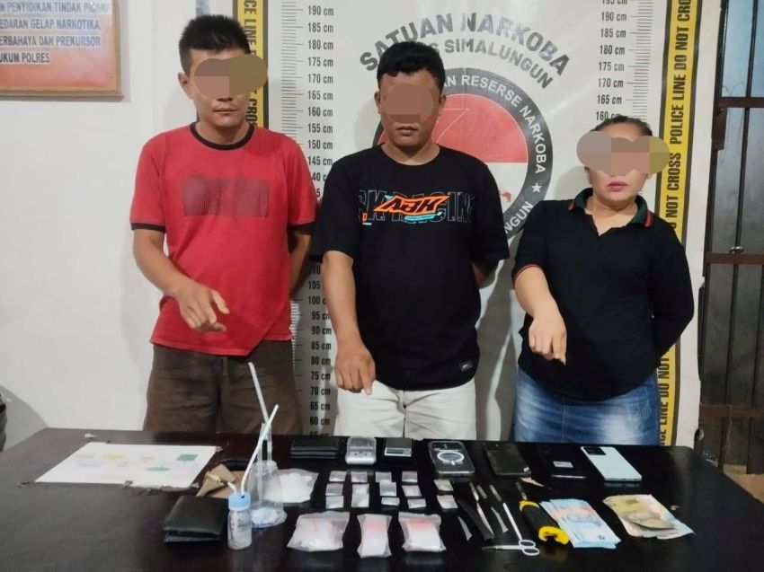 Polres Simalungun Tangkap 3 Pelaku Narkoba, Sabu 40,17 Gram Jadi Barbut