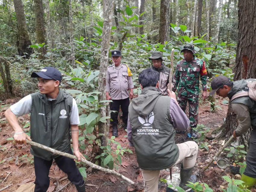 TNI-Polri dan Lintas Instansi Patroli  di Hutan Aek Nauli