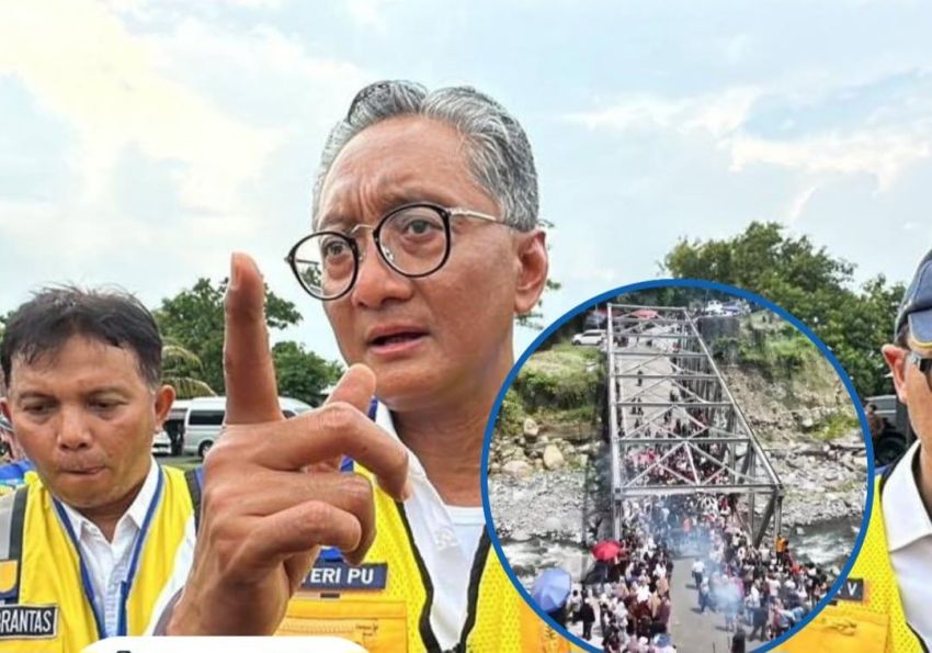 Menteri PU Apresiasi Warga Gotong Royong Perbaiki Jembatan Enang-enang