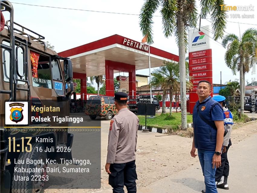 Kapolsek Tigalingga Pimpin Patroli dan Pengamanan SPBU, Pastikan Antrean BBM Tetap Tertib dan Kondusif