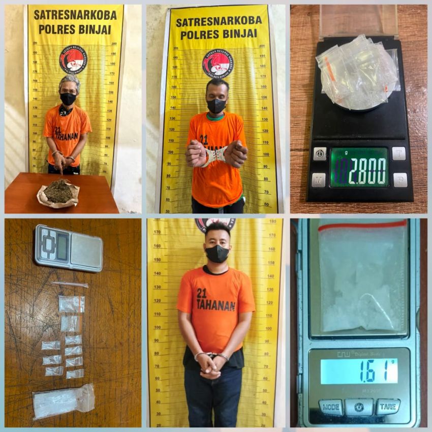 Sat Narkoba Polres Binjai Garuk 3 Pelaku Narkoba Binjai dan Deliserdang