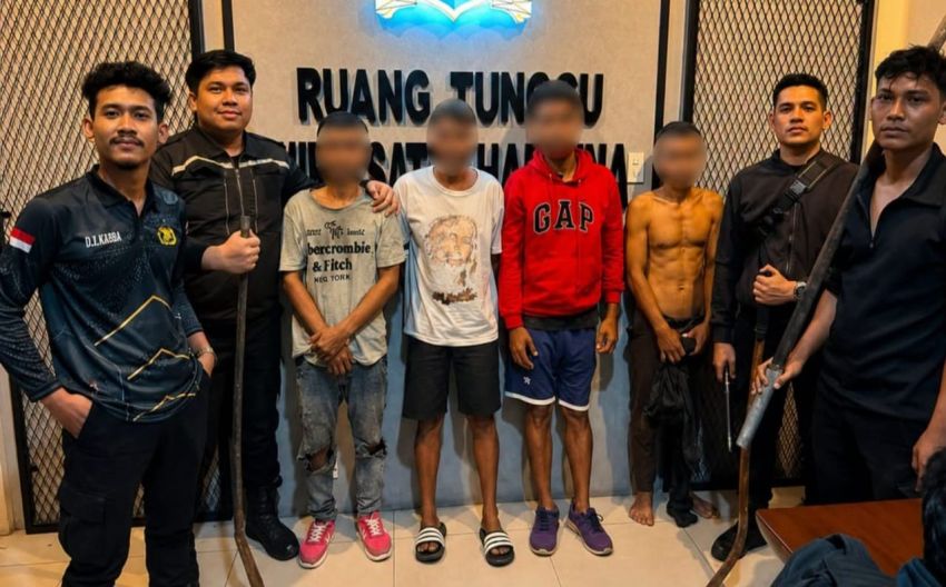 Patroli KRYD Polres Pelabuhan Belawan Amankan 4 Pelaku Tawuran