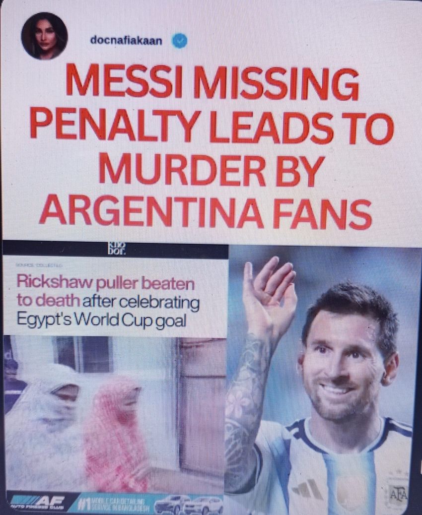 Alamak! Ejek Penalti Bang Messi Gagal, Pria Ini Tewas Dianiaya