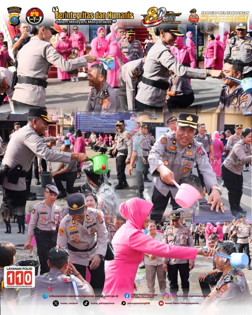 33 Personel Polres Pematangsiantar Naik Pangkat, Ada Tradisi Mandi Bunga