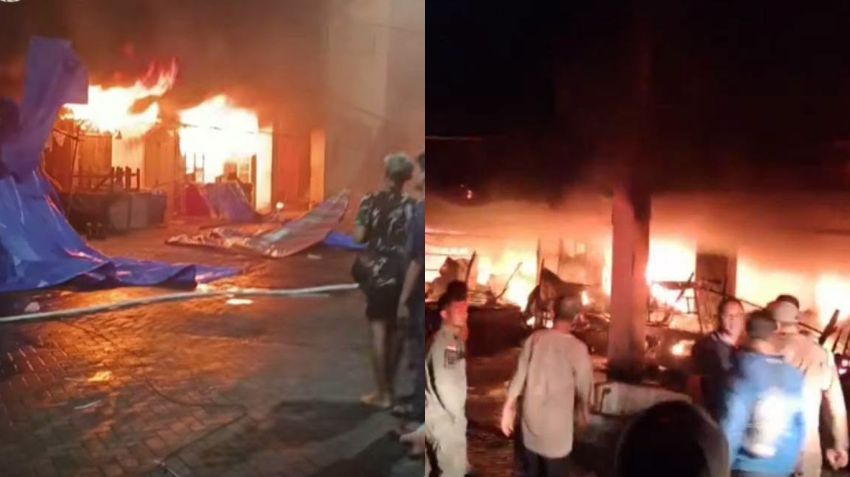 Kebakaran Hebat, Puluhan Kios Pasar Sibolga Nauli Hangus