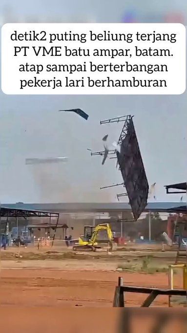 Angin Puting Beliung Terjang Kawasan Industri di Batam, 2 Shelter Pekerja Rusak