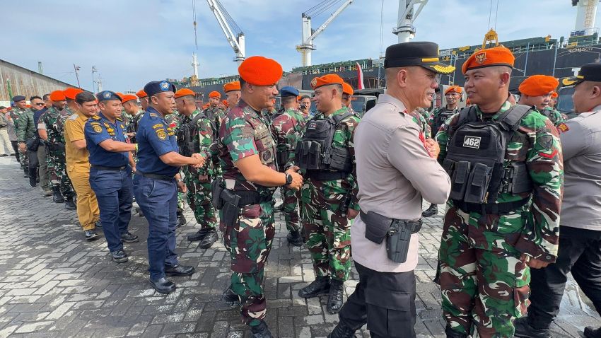 Upacara Penyambutan Personel Satgas Pamtasi RI-PNG Batalyon Parako 463 Pasgat