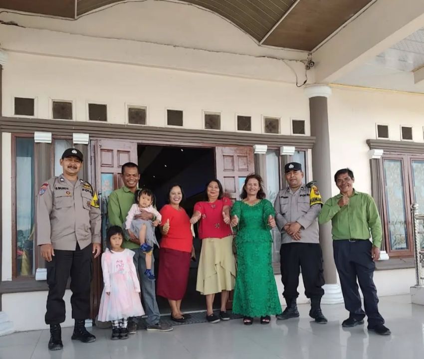 Aksi Minggu Kasih Personel Polsek Tigapanah, Ajak Jemaat Gereja Jaga Kamtibmas