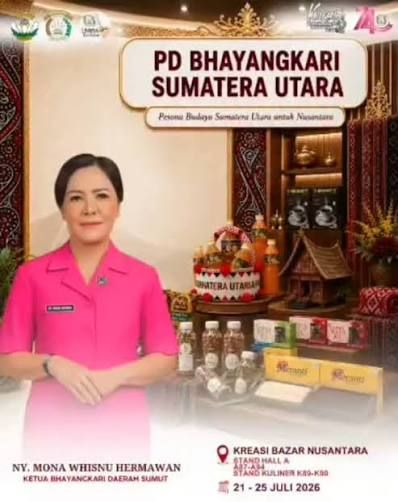 Horas Hamuna! Bhayangkari Polda Sumut Ramaikan Bazar Kreasi Bhayangkari Nusantara 2026 di JICC