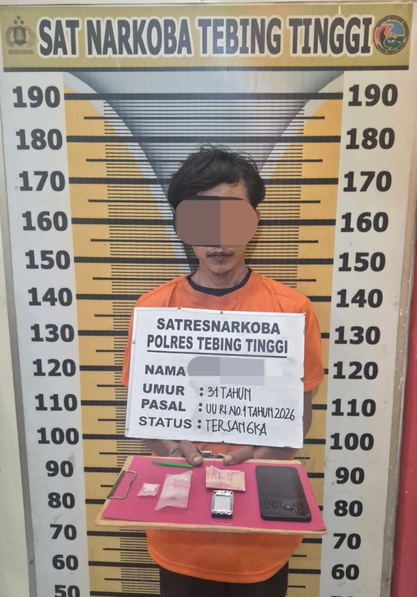 Sat Resnarkoba Polres Tebing Tinggi Gagalkan Peredaran Sabu, Seorang Pelaku Langsung Dijebloskan ke Sel