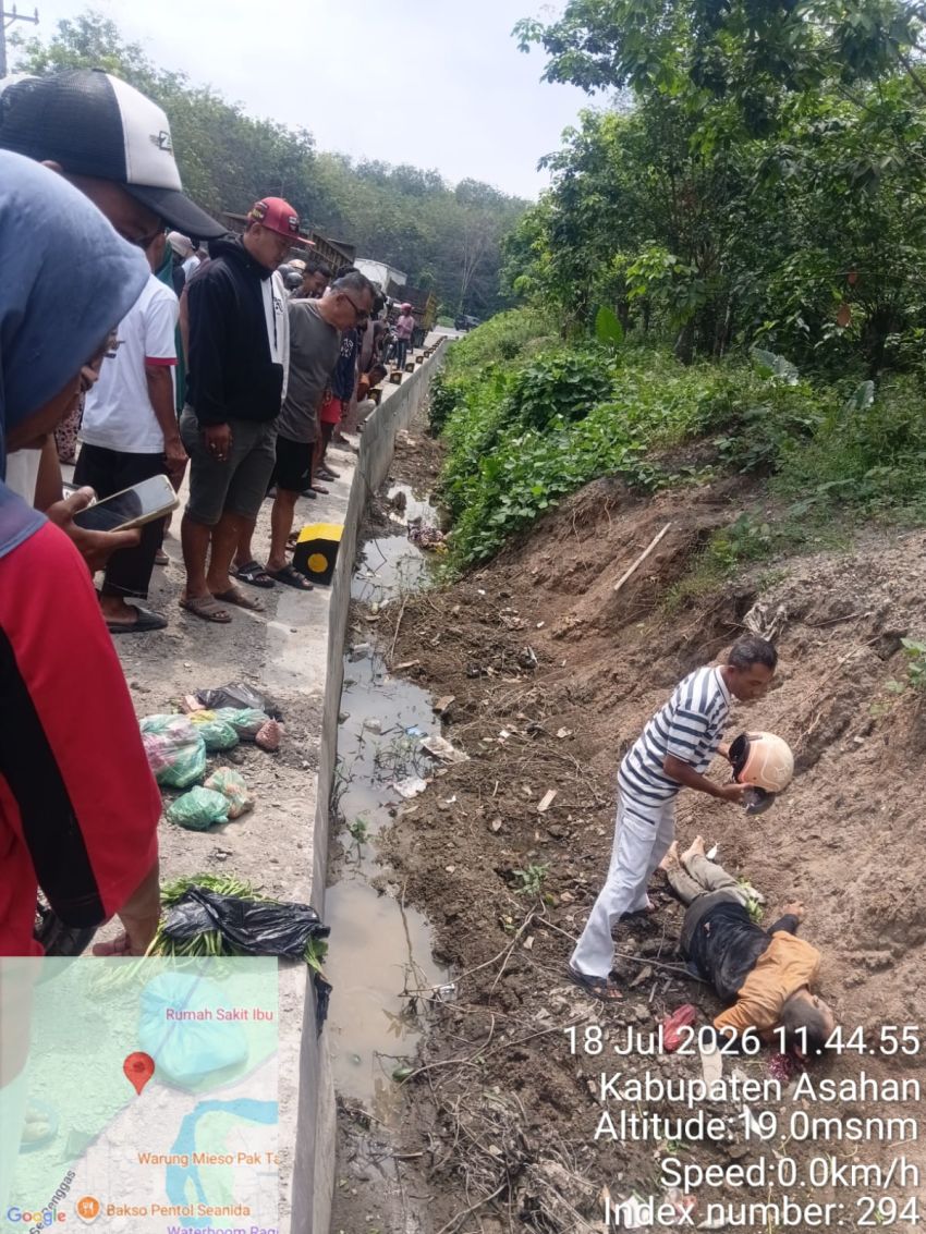 Tragis! Suami Istri Naik Sepeda Motor Tewas Usai Tabrakan dengan Truk di Jalan Menuju Pintu Tol Kisaran