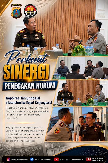 Perkuat Sinergi Penegak Hukum, Kapolres Tanjungbalai Silaturahmi ke Kejaksaan Tanjungbalai