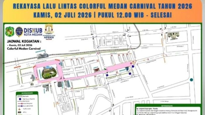 Hati-hati! 55 Ruas Jalan di Medan Ditutup Pukul 12.00 WIB Hari Ini, Berikut Daftarnya