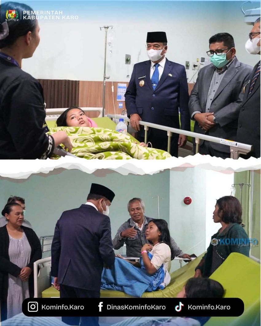 Bupati Karo Bersama Forkopimda Tinjau Kembali Penanganan Pasien Dugaan Keracunan MBG di RS Efarina Etaham
