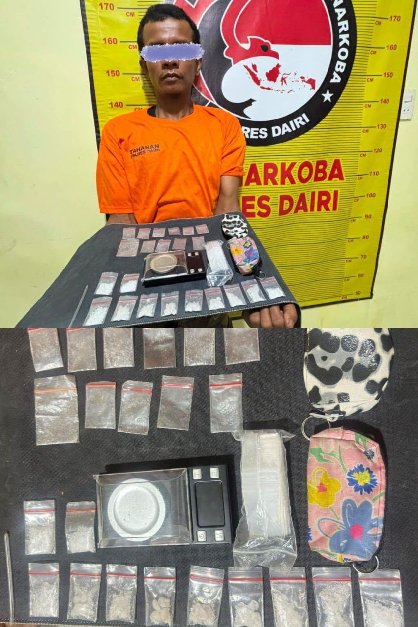 Sat Narkoba Polres Dairi Ringkus Terduga Pengedar Narkotika di Huta Rakyat