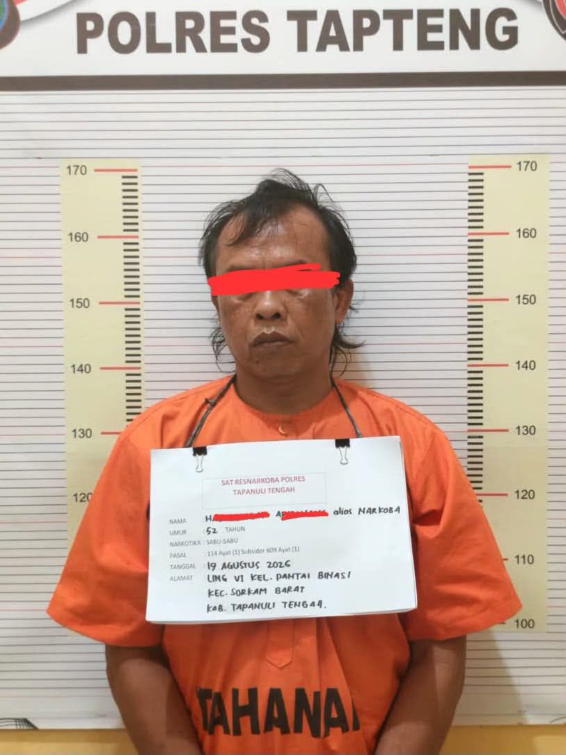 Sembunyikan 4 Paket Sabu di Rumah, Pria di Tapanuli Tengah 'Gol' Terancam 20 Tahun Penjara