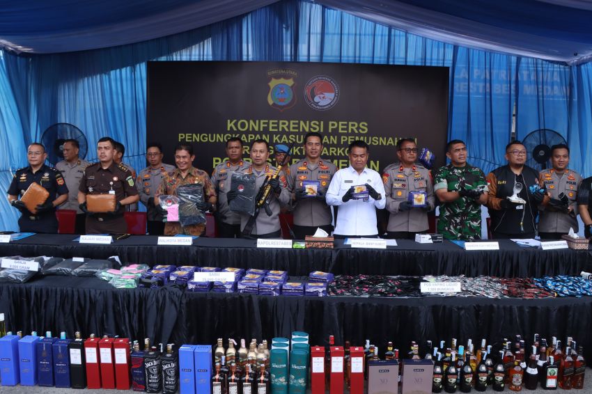 Polrestabes Medan Gulung 1.187 Kasus Narkoba dalam 300 Hari, Pengungkapan Melonjak 85 Persen