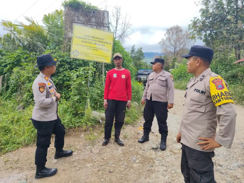 Aktivitas Gunung Sinabung, Polsek Tiganderket Imbau Warga Tetap Tenang dan Waspada