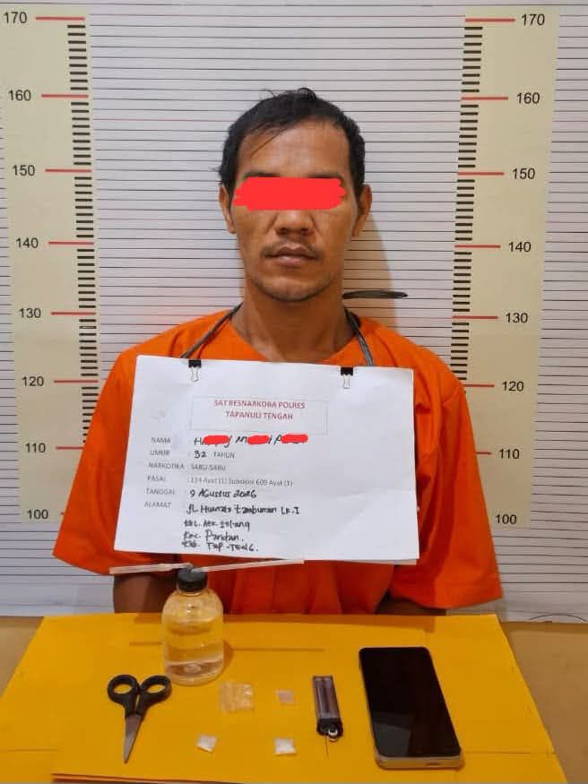 Pengedar Sabu di Pandan Diringkus Sat Resnarkoba Polres Tapteng