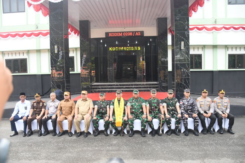 Kapolres Tanjungbalai Hadiri Kunjungan Kerja Pangdam I/BB di Makodim 0208/Asahan
