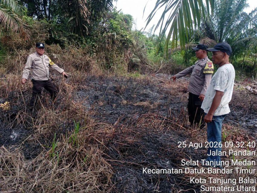 Personel Polres Tanjung Balai Tindaklanjuti Temuan Indikasi Titik Api yang Terdeteksi Lewat Aplikasi Lancang Kuning