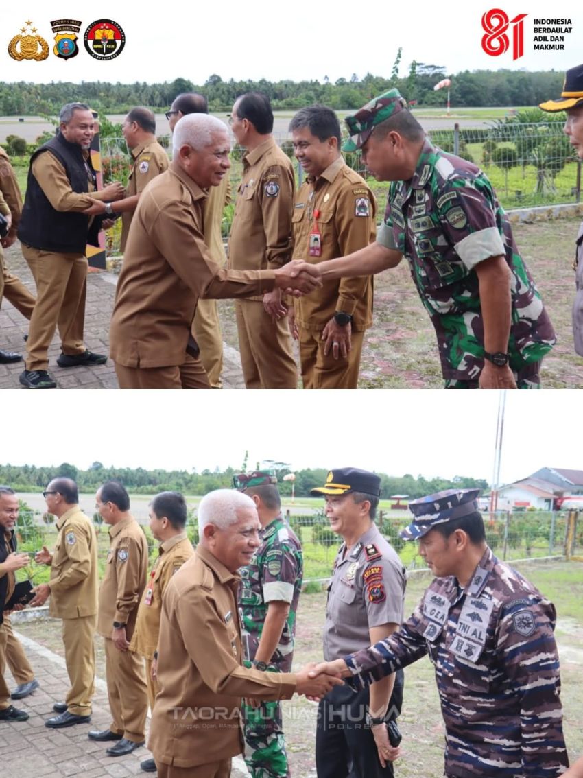Waka Polres Nias Hadiri Penjemputan Wagubsu di Bandara Binaka