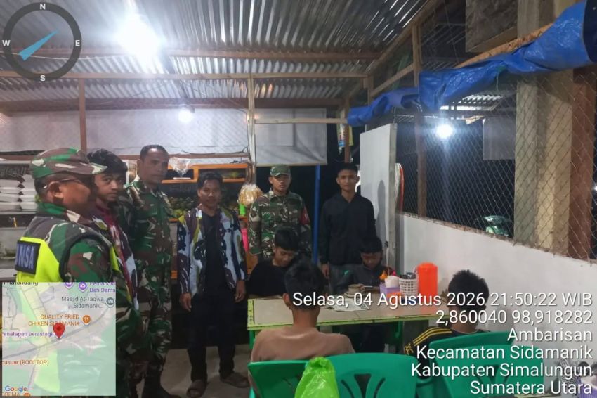 Patroli Malam Koramil 17/SDM Wujudkan Sidamanik yang Aman dan Kondusif
