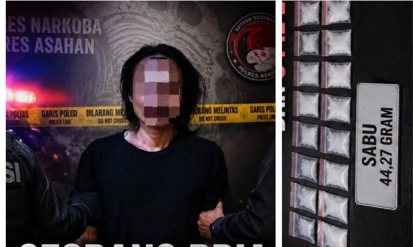 Seorang Pria Ditangkap di Kisaran, Simpan Sabu 44,27 Gram dan 3 Butir Pil Ekstasi