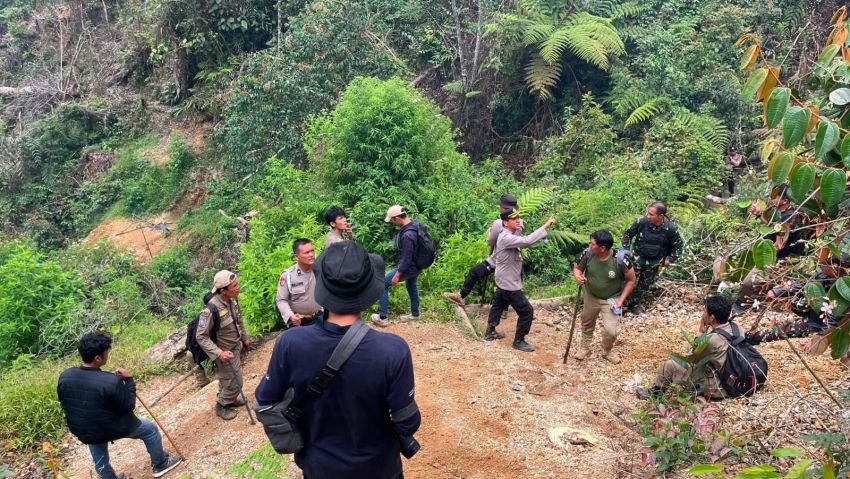 Tim Gabungan Tertibkan PETI di Pegagan Hilir, 47 Camp Hingga Mesin Dimusnahkan