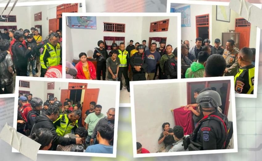 Brimob Backup Polres Tapanuli Selatan Amankan Terduga Pelaku Pencurian