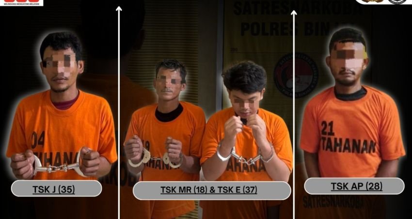 Satresnarkoba Binjai Bekuk 4 Terduga Bandar Sabu dan Sita Ekstasi